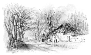 Cottages in 1865 at entrance to Grange House