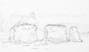 Sheens Walls, the remains of the Sciennes convent, source of stone for the Dean of Guild's Walk.